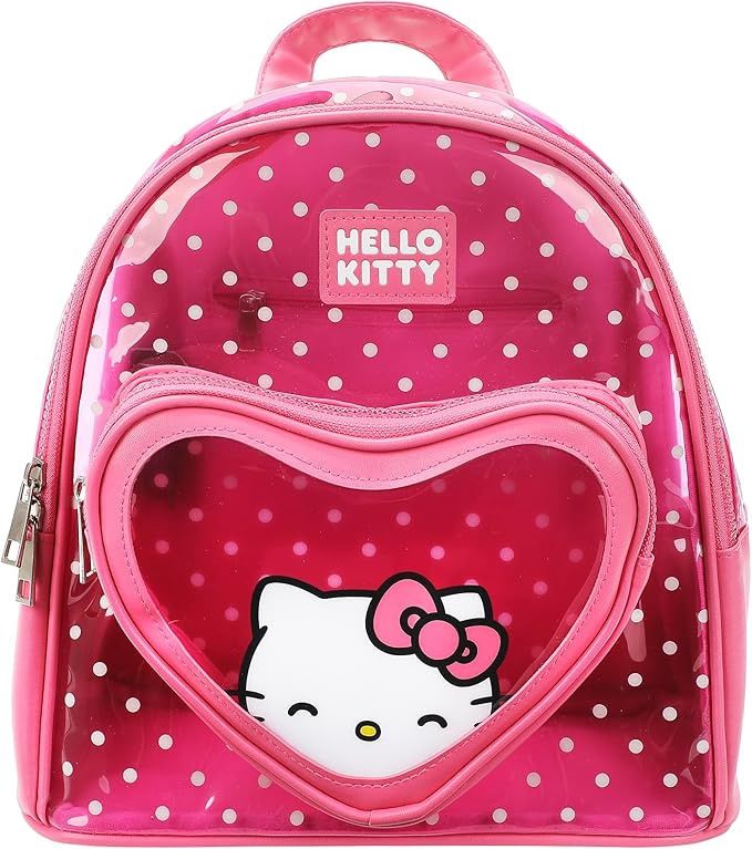 Hello Kitty Heart 10&quot; Pink Polka Dot Women&#39;s Mini Backpack