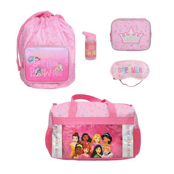 Disney Princess Dreamer 5 Piece 18&quot; Kids Duffle Bag Set