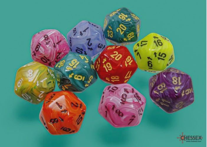 Dice: D20: Vortex: Assorted Count Up &amp; Down D20s