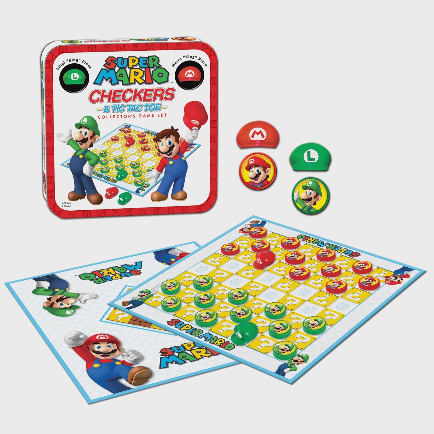 Checkers/TTT Super Mario vs Luigi (Tin)