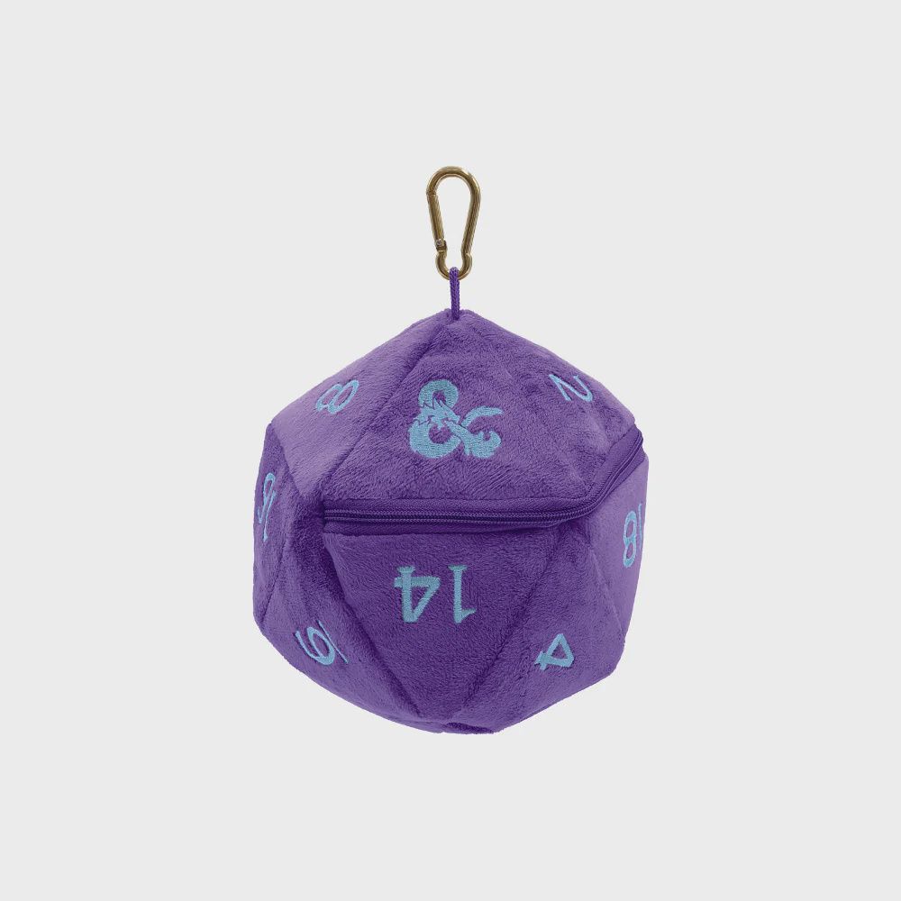 Dungeons and Dragons D20 Plush Zippered Center Pocket Dice Bag 6.5 Inches