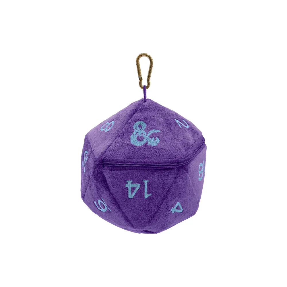 Dungeons &amp; Dragons D20 Plush Zippered Center Pocket Dice Bag 6.5 Inches