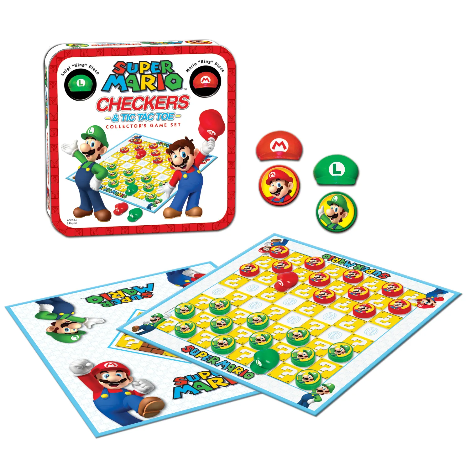 Checkers/TTT Super Mario vs Luigi (Tin)