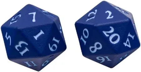Ultra Pro - Dice Set - 2D20 - Heavy Metal 2 Piece Set, Colour: Vivid Blue