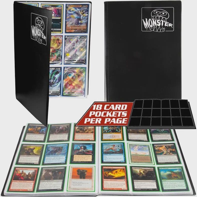 9 Pocket Mega Monster Matte Binder, Colour: Black