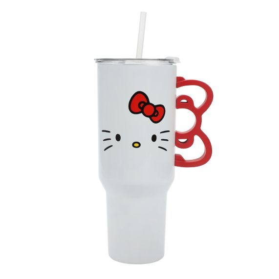 HELLO KITTY - 40 Oz Tumbler With Straw &amp; Bow Handle