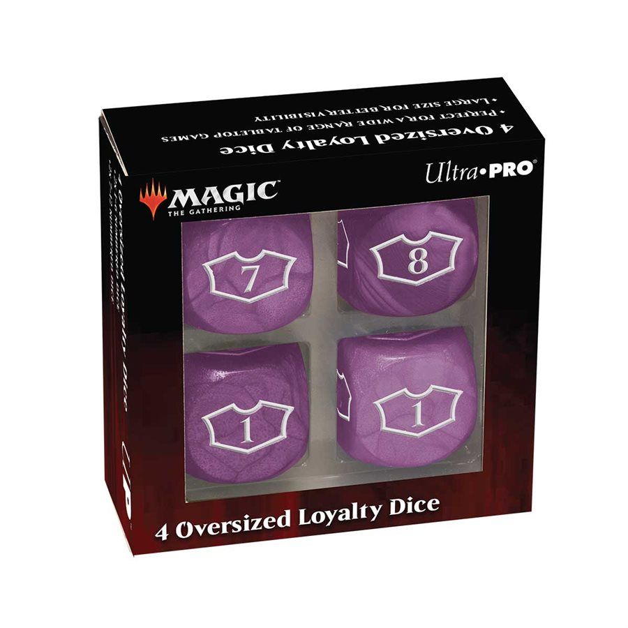 Dice: 4x D6: Magic: The Gathering: Oversized Loyalty Dice, Colour: Swamp Purple