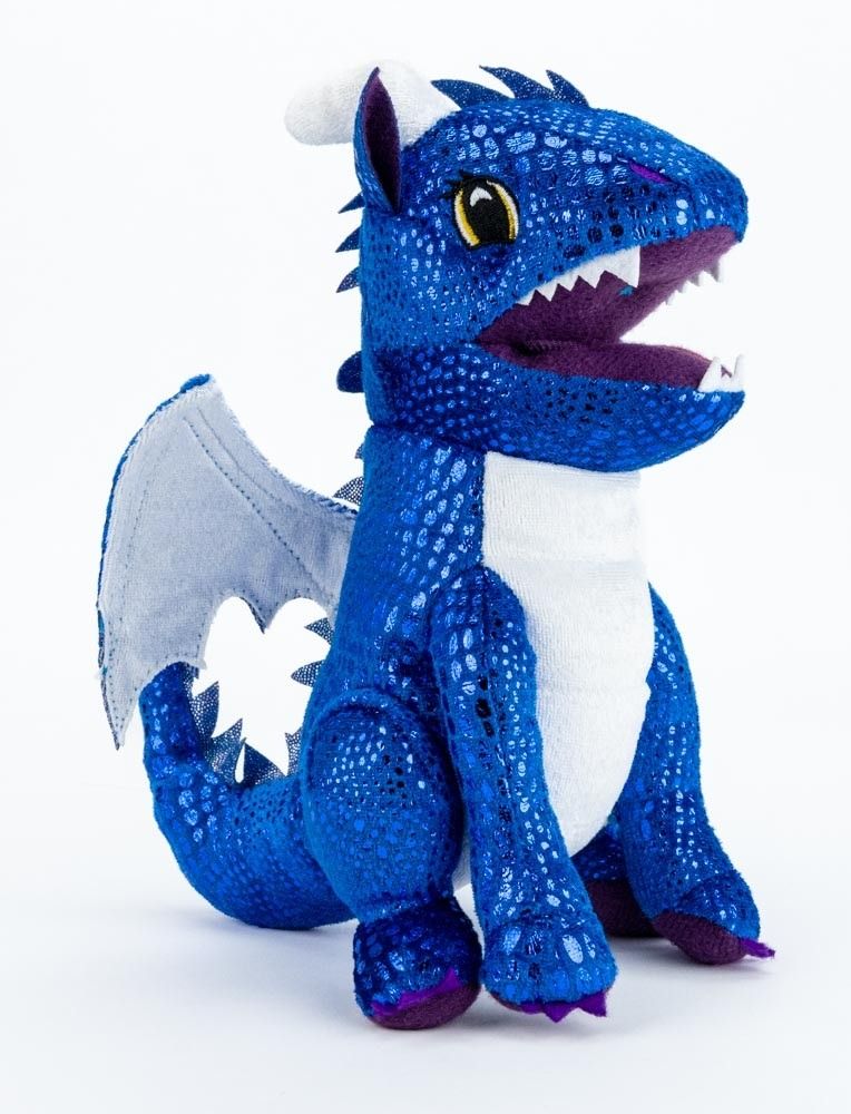 Plush Dice Bag Dragon, Colour: Blue