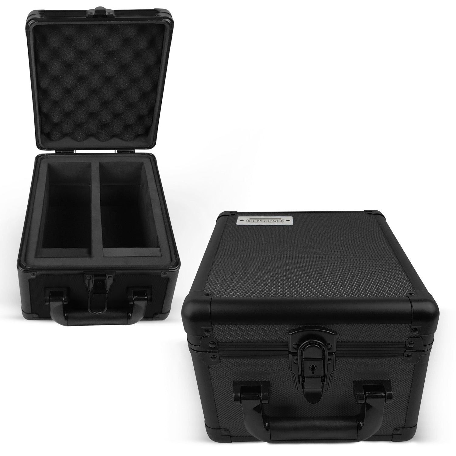 EVORETRO Aluminum Graded Case with Key System, Colour: Black, Size: 2 Row