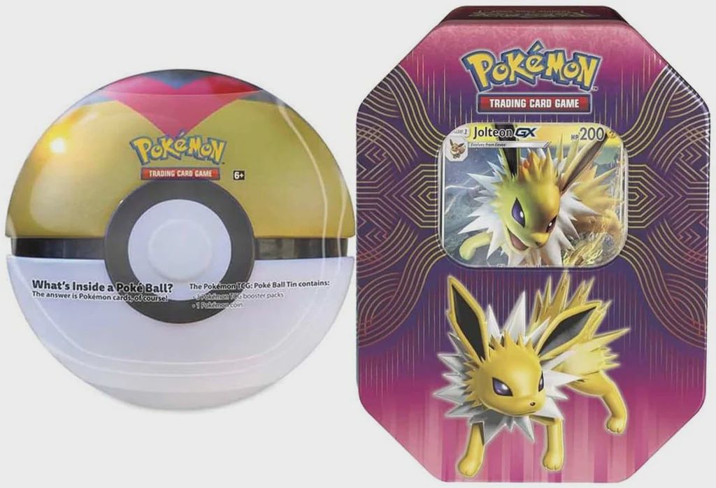 Pokemon GX Tin and Pokeball - 2 Pack Tin Combo Set (Art Style May Vary)