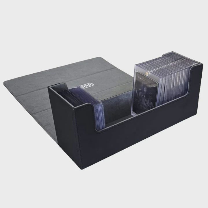 EVORETRO Magnetic Card Holder - 180+ Toploaders or 500+ Trading Cards | Black/Grey