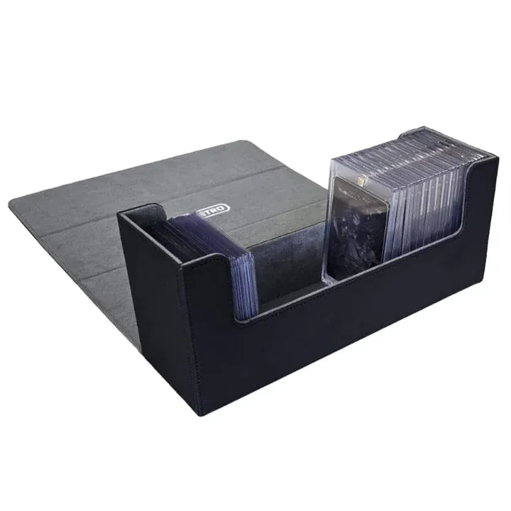 EVORETRO Magnetic Card Holder - 180+ Toploaders or 500+ Trading Cards | Black/Grey