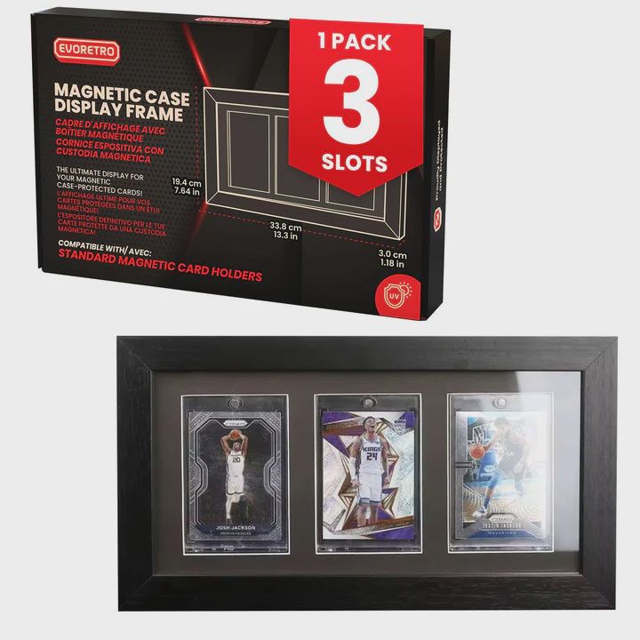 EVORETRO Wooden Display Frame for Cards, Size: 3 Row