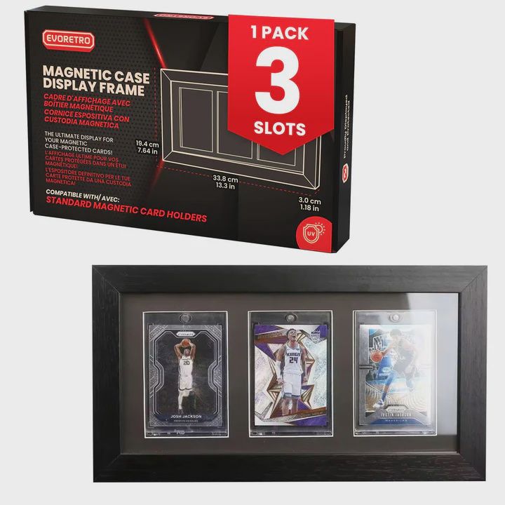 EVORETRO Wooden Display Frame for Cards, Size: 3 Row