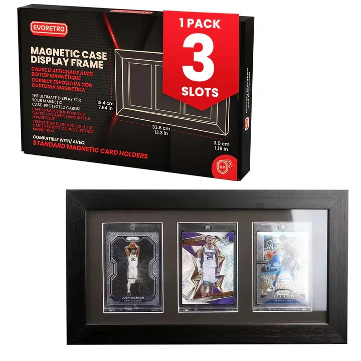 EVORETRO Wooden Display Frame for Cards, Size: 3 Row