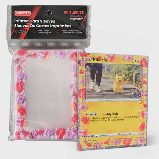 EVORETRO Printed TCG Card Sleeves –, Design: Pink Hearts