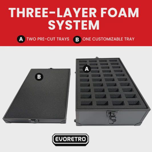 80-Slot EVORETRO Miniature Storage Case with Customizable Foam