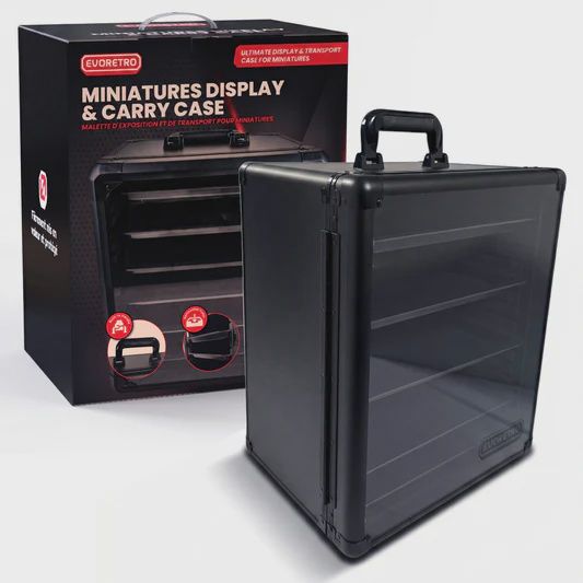 EVORETRO Aluminum Miniatures Display Case with 5 Magnetic Trays