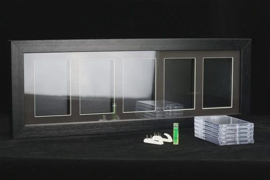 Card Wooden Display Frame with 5 Slots - magnetic holder