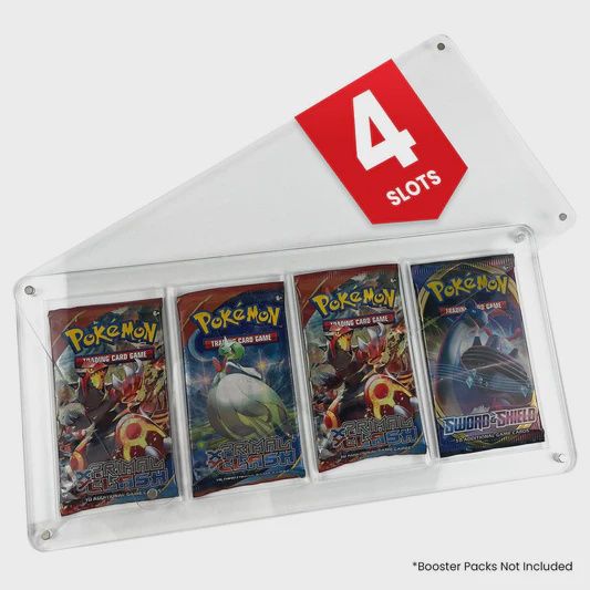 EVORETRO Magnetic Acrylic Booster Pack Display Case 4-Slot