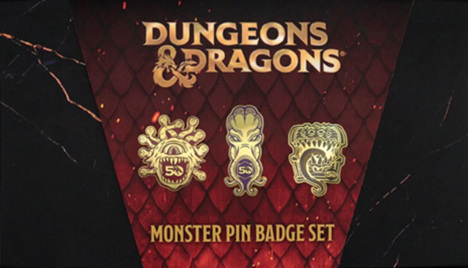 DND 50TH Anniversary Pin Badges Set Of 3