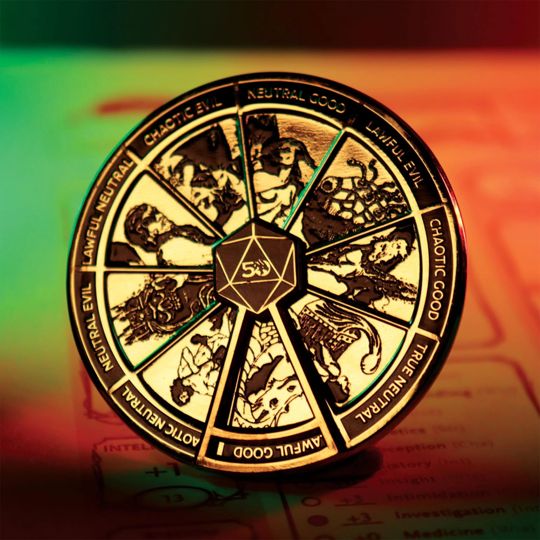 DND Gold Plated Alignment Spinner Pin Badge