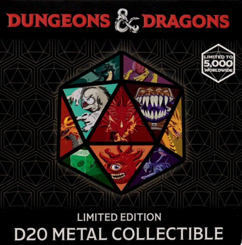 DND D20 Die Metal Medallion