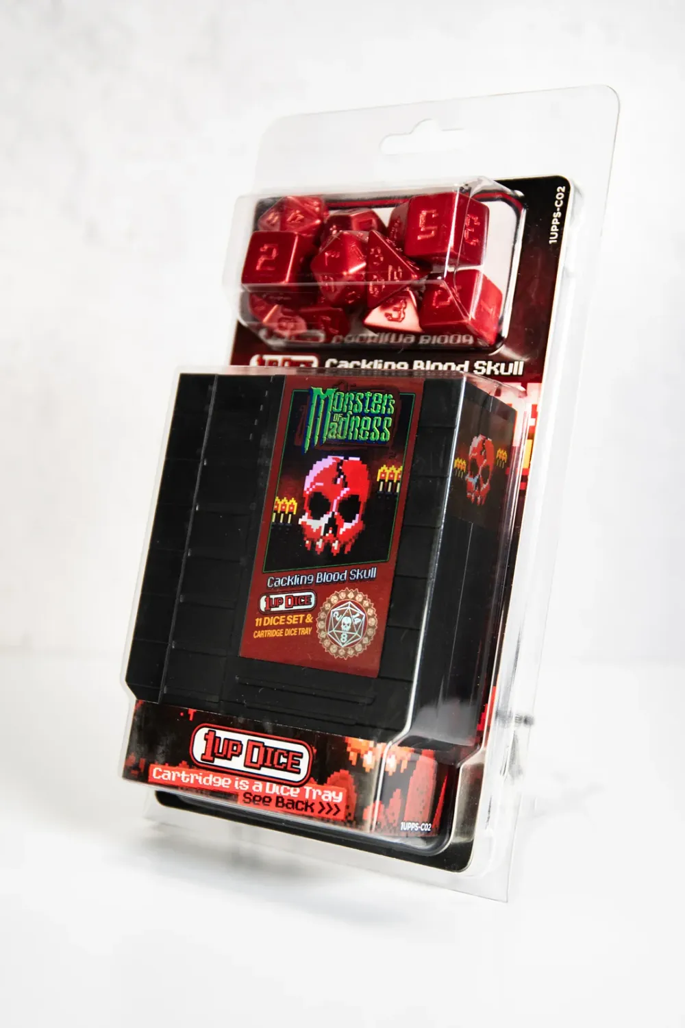 1UP-Dice Cackling Blood Skull Polyhedral Dice Set