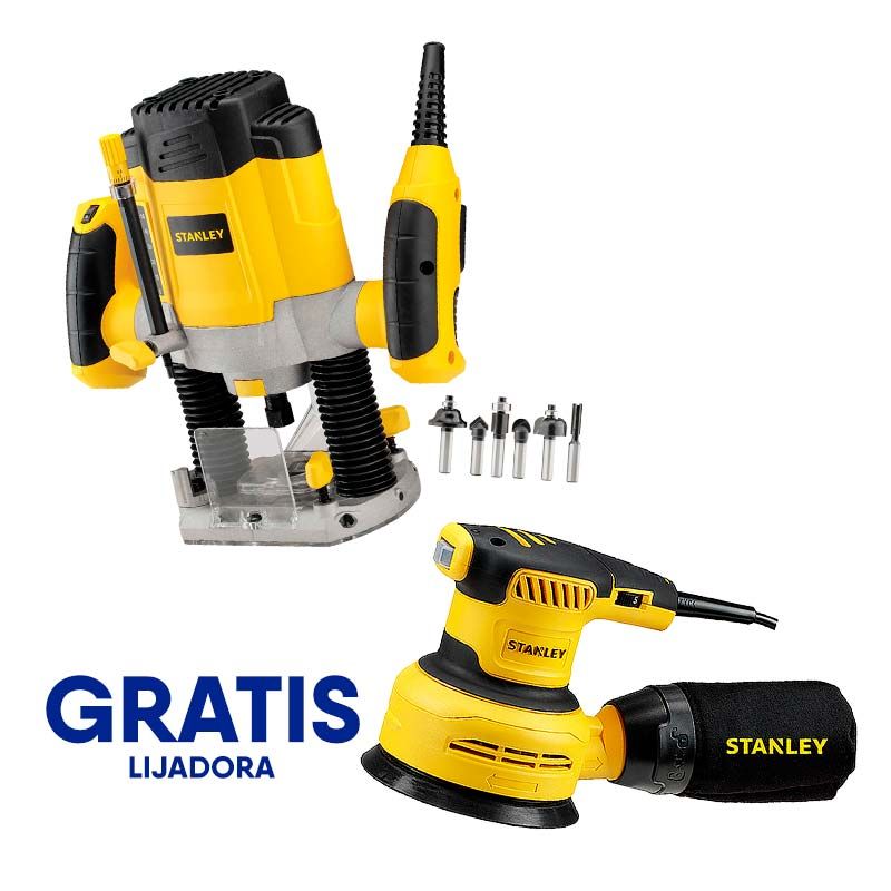 Router de Columna 1200W Vel Variable STANLEY + 6 Fresas