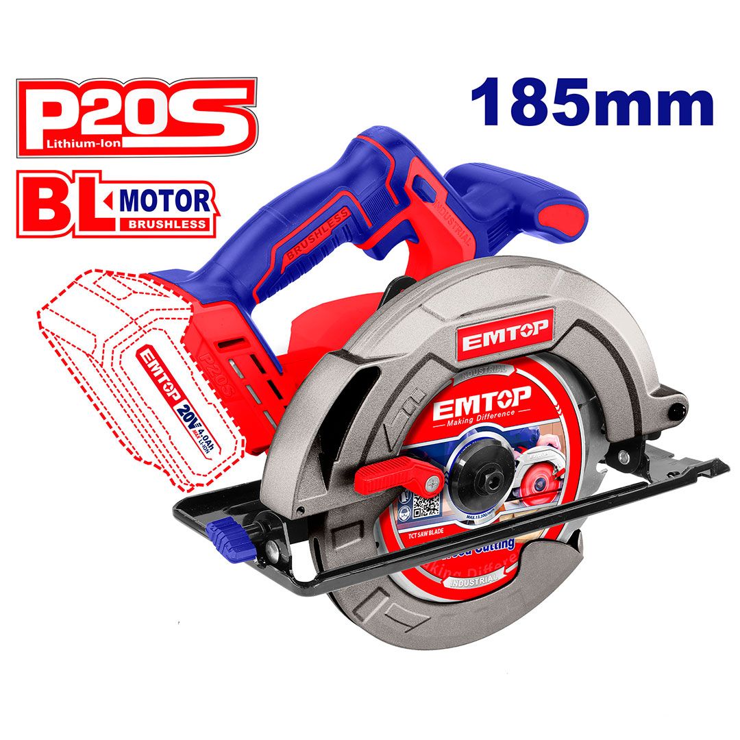 Sierra Circular Inalámbrica 7-1/4&quot; 20V Brushless EMTOP