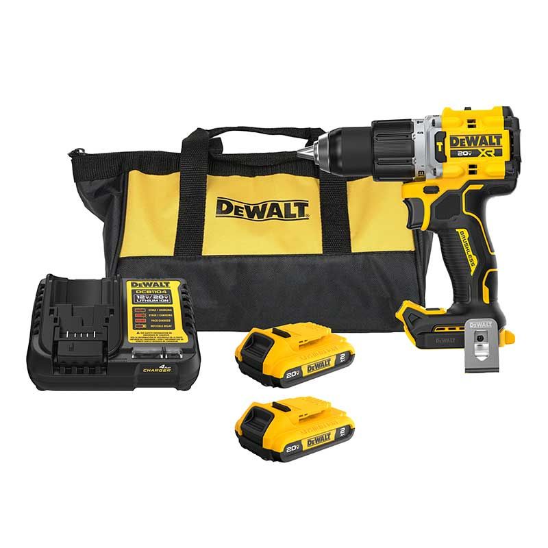 Barreno Percutor XR 20V 1/2&quot;, Brushless, Anti-rotación, 2 baterías + cargador, DEWALT.