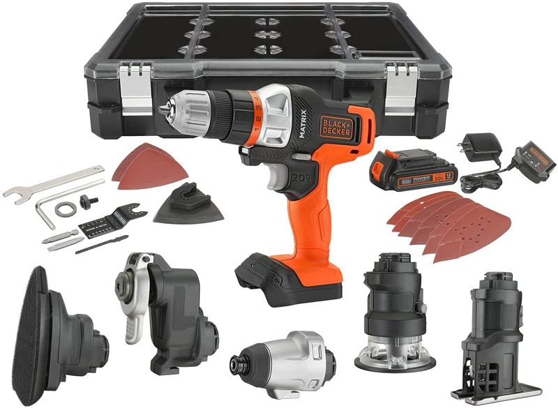 Barreno Atornillador Inalámbrico 20V, 6 cabezas intercambiables, BLACK+DECKER