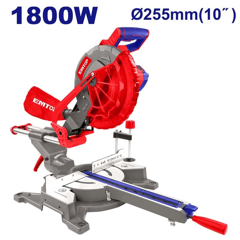 Sierra ingleteadora telescópica 10&quot; 1800W 5200 RPM, EMTOP