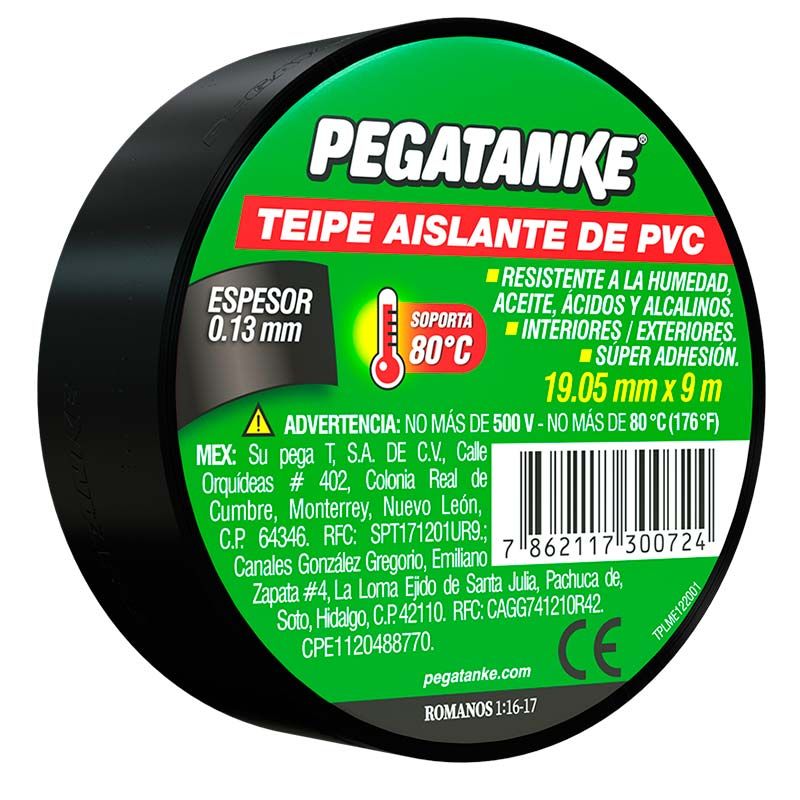 Cinta Aislante 9m 3/4pulg Resistente No Inflamable Pegatanke