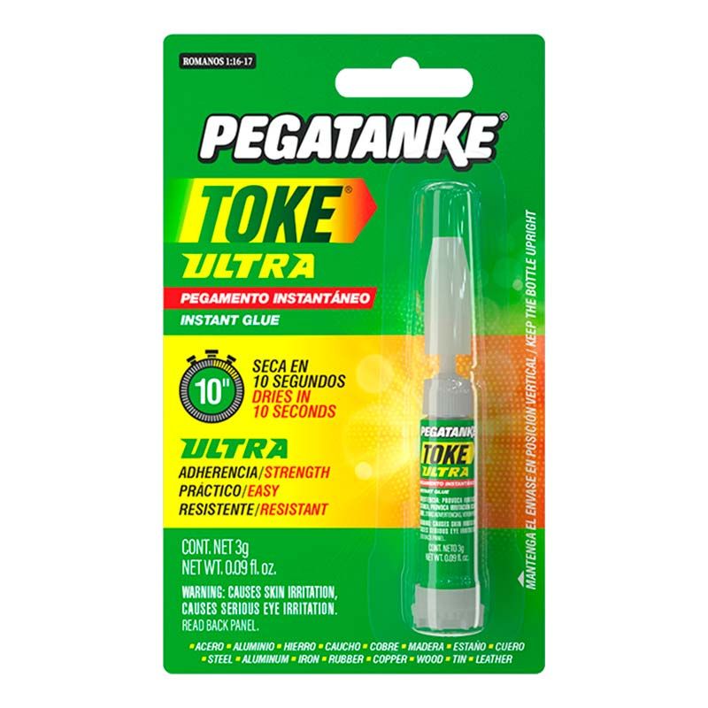 Pegamento Instantaneo 10s 3g Viscosidad Media Toke Ultra Pegatanke