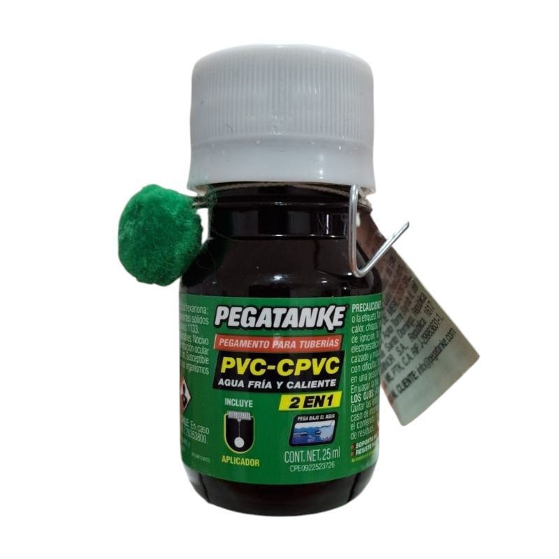 Pegamento Pvc Cpvc 25ml Secado Rapido Agua Pegatanke