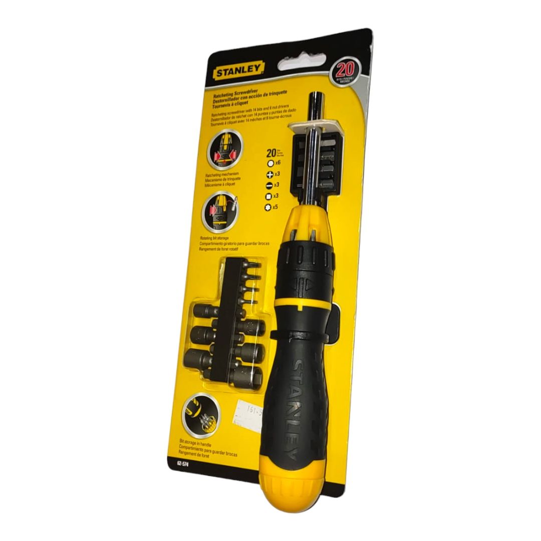 Juego Destornilladores Ratchet 20 Puntas Stanley