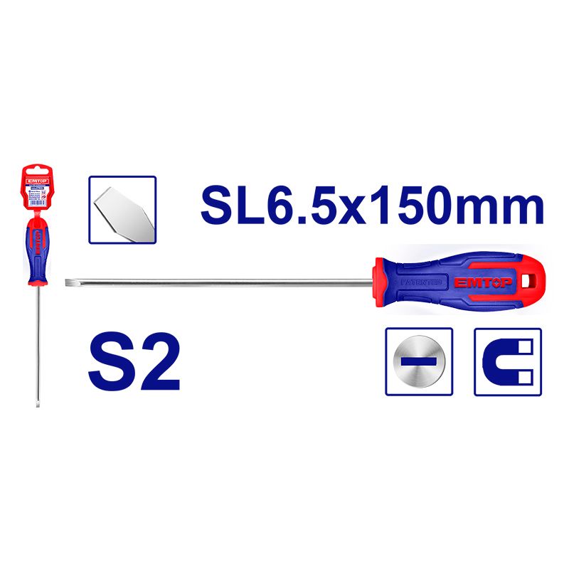 Destornillador Ranurado 1/4 6 Pulg Emtop