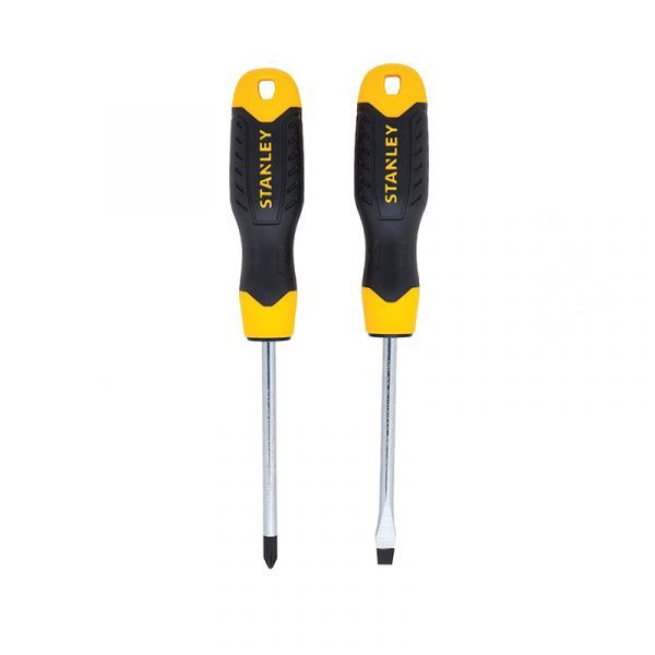 Juego Destornilladores CushionGrip 2 Piezas Plano/Phillips 4 Pulg Stanley