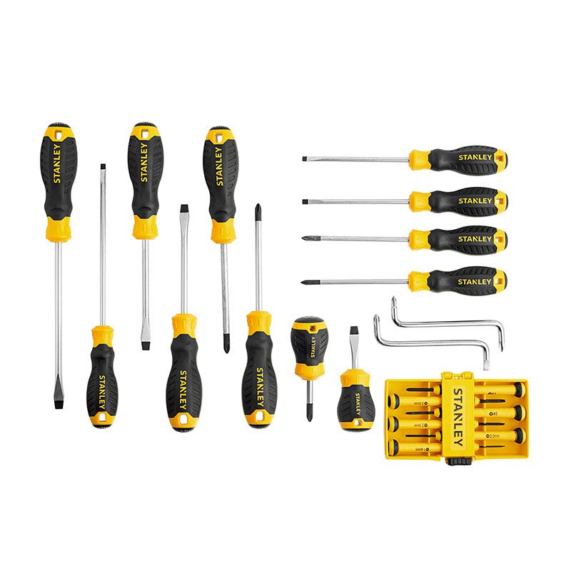 Juego Destornilladores 20 Piezas Gabinete/Plano/Phillips/Precision/Acodados Stanley