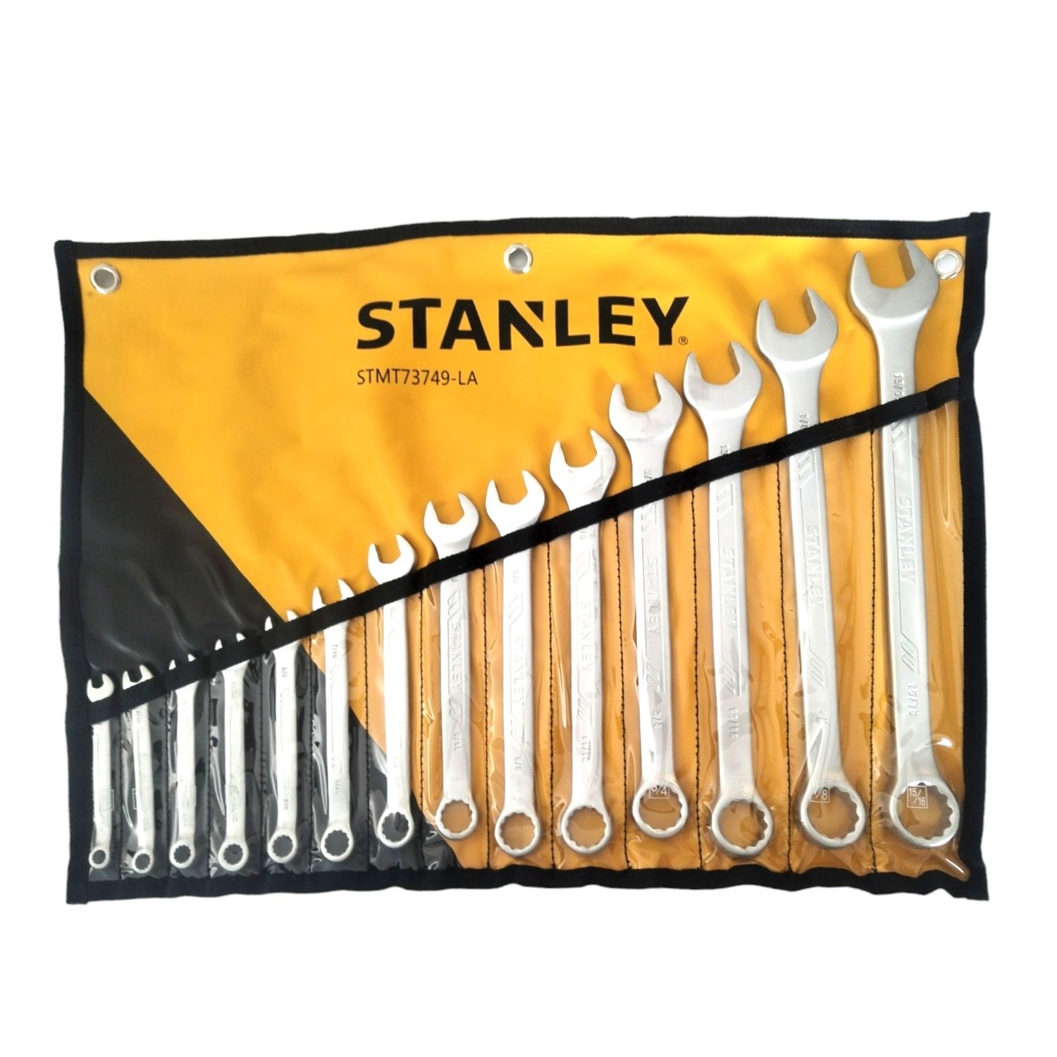 Juego Llaves Combinadas 14Pzs Anti-Slip 1/4-15/16Plg Stanley