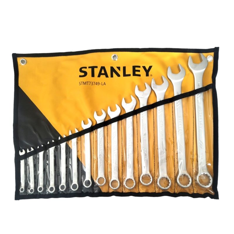 Juego Llaves Combinadas 14Pzs Anti-Slip 1/4-15/16Plg Stanley
