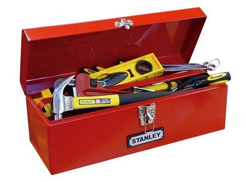 Caja metalica para herramientas 19x7x7 pulgadas roja Stanley