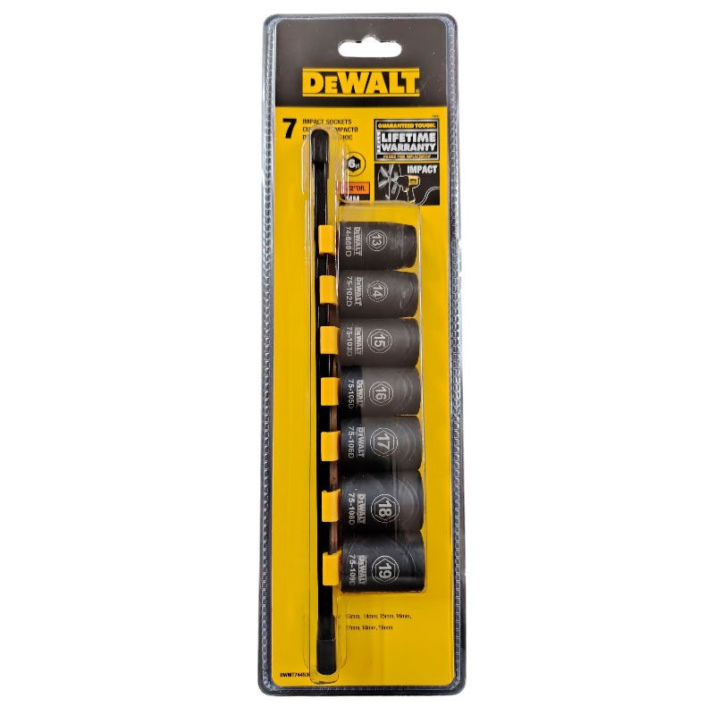 Juego Copas Cortas Impacto 7Pzs 1/2 13-19Mm Dewalt