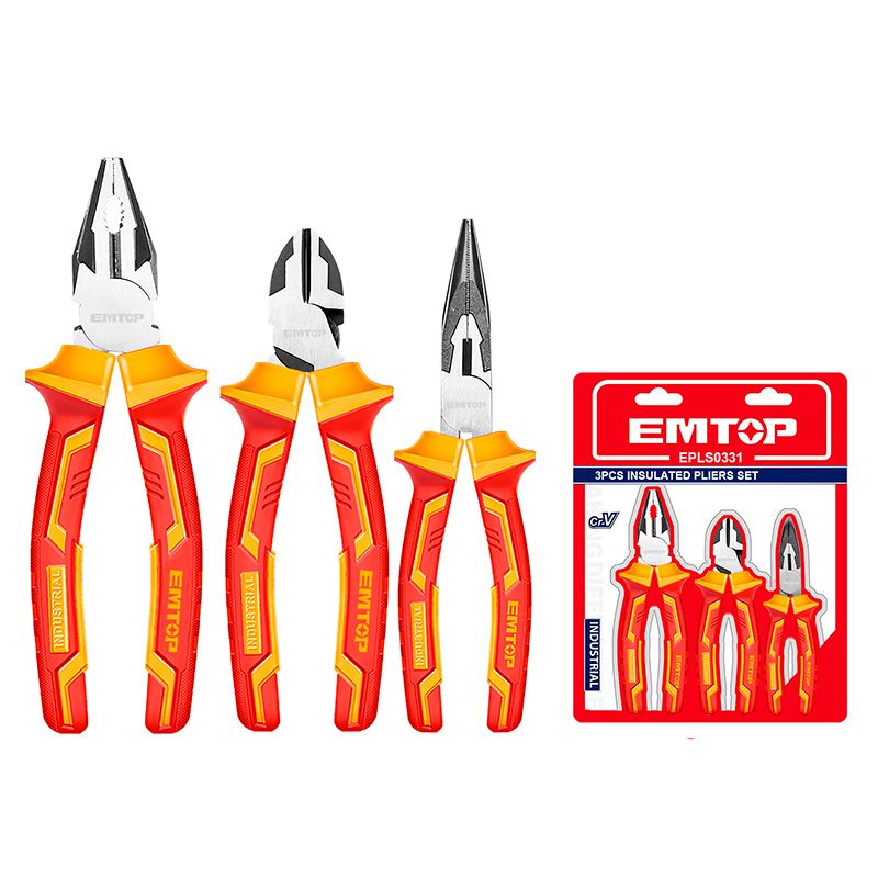 Juego de 3 alicates aislados 8 y 6 pulgadas Emtop