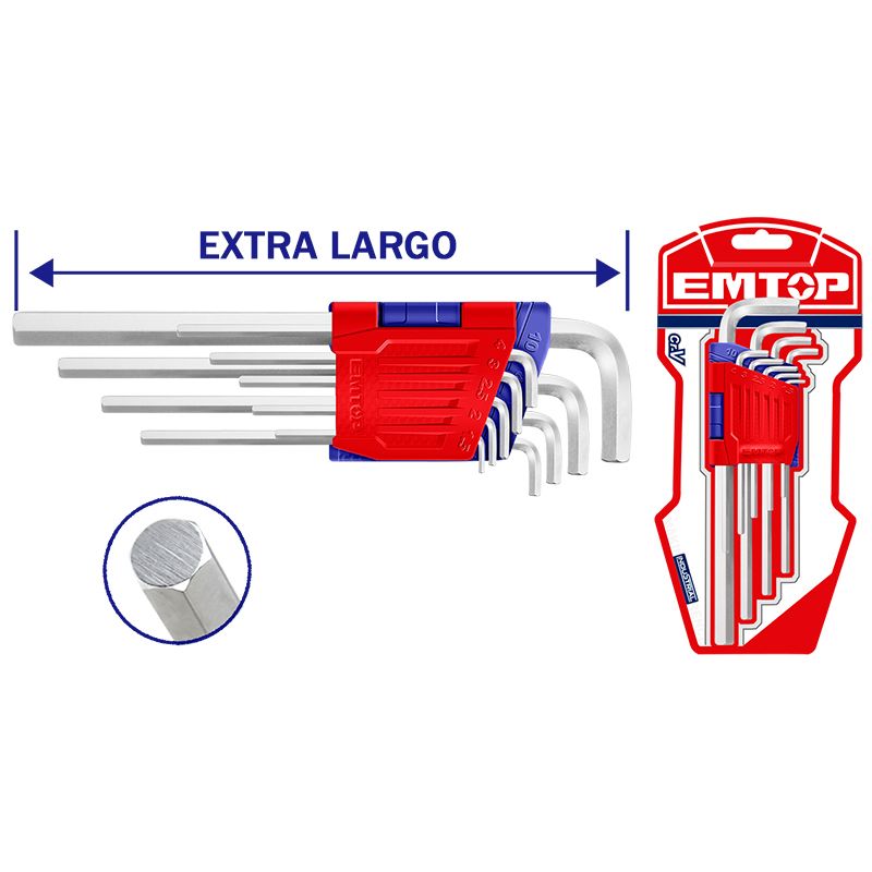 Juego Llaves Allen 9Pzs Emtop