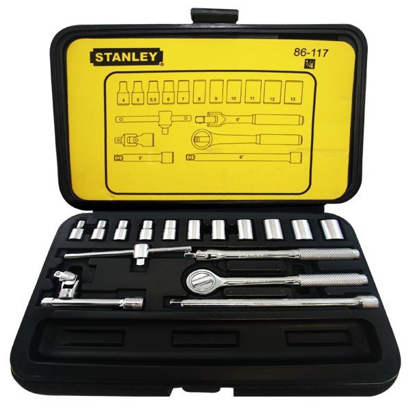 Juego Copas 18Pzs 1/4Mm Ratchet Maleta Stanley