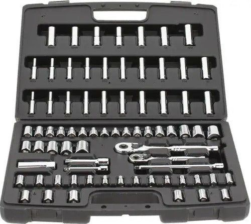 Juego Herramientas 75Pzs Copas Ratchets Maleta Stanley