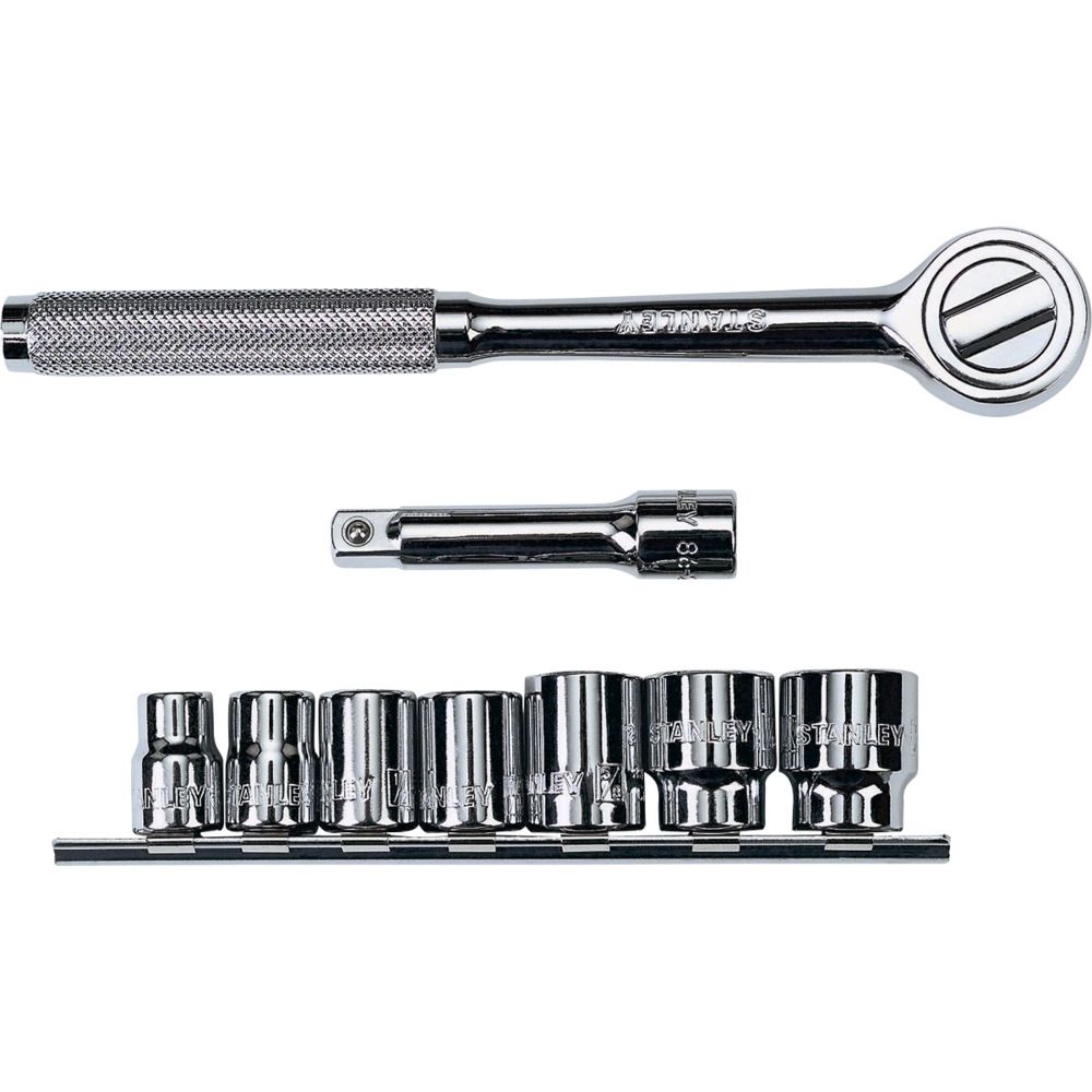 Juego Copas 9Pzs 3/8 Pulg Ratchet Stanley