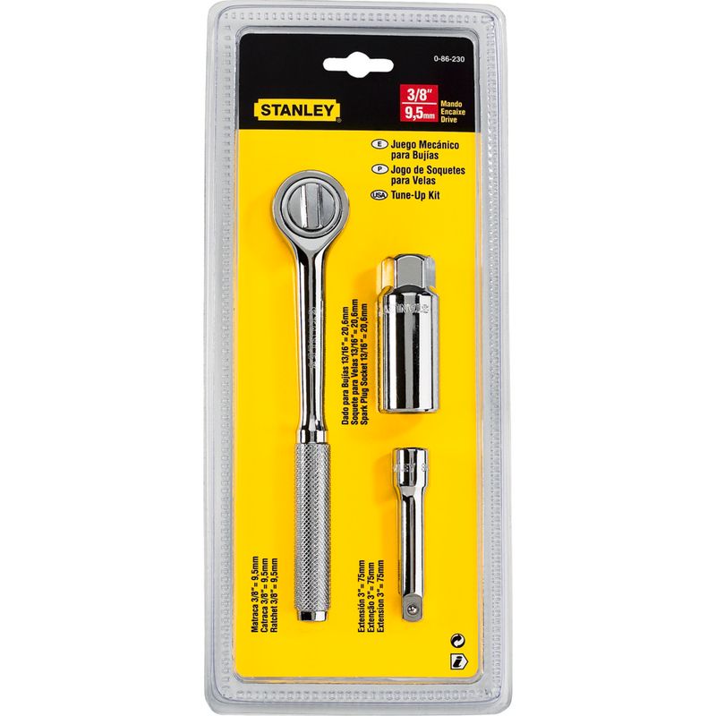 Juego Bujias 3Pzs 3/8 13/16 Ratchet Stanley
